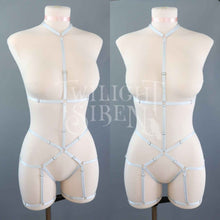 JADE BODY HARNESS OUVERT PLAYSUIT ICE BLUE -DISCONTINUED - SIZE SMALL // UK 4-10 // US 0-6 (FITS :  RIBCAGE UP TO 34" // WAIST UP TO 32"  // LEG CIRCUMFERENCE UP TO 20")
