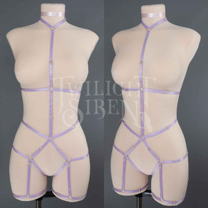 LILAC JADE BODY HARNESS OUVERT PLAYSUIT  DEVELOPMENT SAMPLE - SIZE SMALL // UK 4-8 // US 0-4