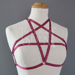 PENTAGRAM BODY HARNESS BRALET MAGENTA PURPLE UK 8-10 (FITS 30-37" UNDERBUST)