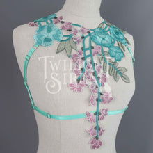 MINT TEAL LACE BODY HARNESS BRALET - SIZE XSMALL- UK 4-6 // US 0-2
(FITS RIBCAGE 24"-30")