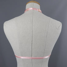 WIDE PEACH PINK SARAH CHOKER BODY HARNESS