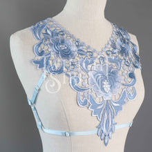 BLUE FLORAL LACE BODY HARNESS BRALET