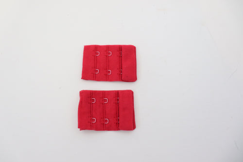 raspberry red bra hook and eye tab 3cm - pack of 2