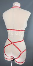 JADE BODY HARNESS OUVERT PLAYSUIT RED DEVELOPMENT SAMPLE - SIZE SMALL // UK 4-8 // US 0-4