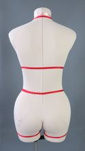 RED BODY HARNESS SET- SIZE SMALL // UK 4-8 // US 0-4 (FITS : RIBCAGE UP TO 34" // WAIST UP TO 36" // LEG CIRCUMFERENCE UP TO 21")