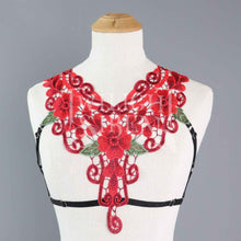 RED DEYSI LACE BODY HARNESS BRA - UK 8-10 - FITS 28-34" RIBCAGE