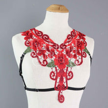 RED DEYSI LACE BODY HARNESS BRA - UK 8-10 - FITS 28-34" RIBCAGE
