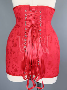 C1940S INSPIRED ROSEBUD  COUTIL CORSET GIRDLE