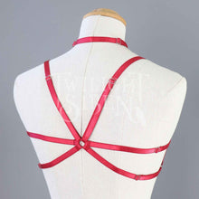 HEXAGRAM BODY HARNESS BRALET SCARLET RED