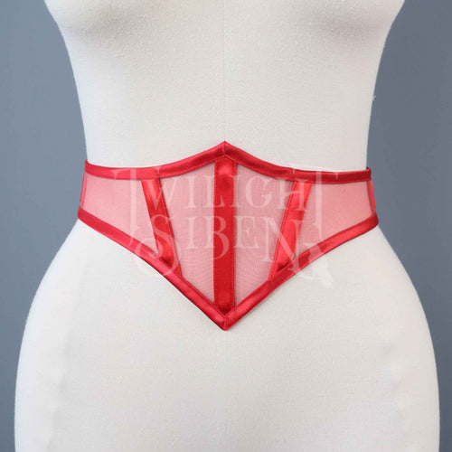 26 INCH WAIST SATIN AND MESH SWISS WAIST CORSET