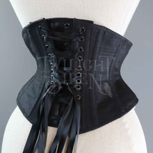 23.5 INCH WAIST VOLUSPA BLACK SILK RIDING CORSET - PHOTOSHOOT SAMPLE