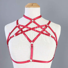 HEXAGRAM BODY HARNESS BRALET SCARLET RED