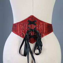 26 INCH WAIST RED SILK SWISS WAIST CORSET (SUITABLE FOR NATURAL WAIST 27-29 INCH)