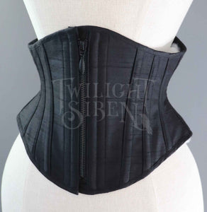 23.5 INCH WAIST VOLUSPA BLACK SILK RIDING CORSET - PHOTOSHOOT SAMPLE