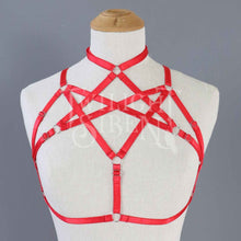 RED HEXAGRAM SET: BRALET AND THIGH HARNESS