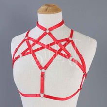 RED HEXAGRAM SET: BRALET AND THIGH HARNESS