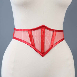 26 INCH WAIST SATIN AND MESH SWISS WAIST CORSET