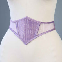 26 INCH WAIST LILAC SILK AND MESH SWISS WAIST CORSET (SUITABLE FOR NATURAL WAIST 27-29 INCH)