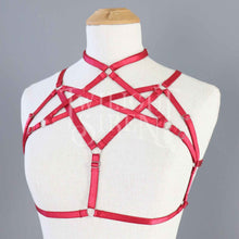 HEXAGRAM BODY HARNESS BRALET SCARLET RED