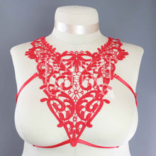 HELLA LACE BODY HARNESS BRALET RED