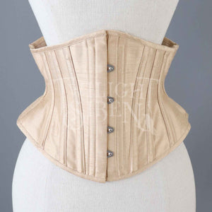 25.5 INCH WAIST VOLUSPA PALE GOLD SILK RIDING CORSET
