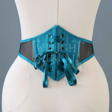 26 INCH WAIST BLACK MESH AND SILK SWISS WAIST CORSET (SUITABLE FOR NATURAL WAIST 27-28 INCH)