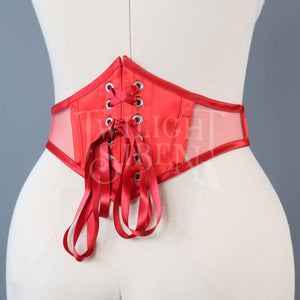 26 INCH WAIST SATIN AND MESH SWISS WAIST CORSET