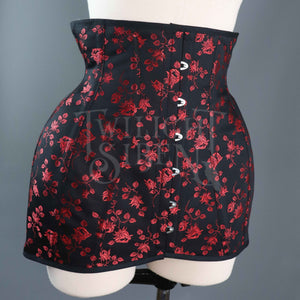 C1940S INSPIRED ROSEBUD  COUTIL CORSET GIRDLE