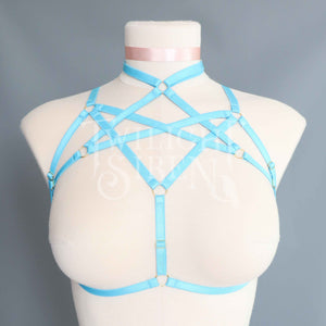 HEXAGRAM BODY HARNESS BRALET TURQUOISE TEAL BLUE UK 8-10 (FITS 30-37" UNDERBUST) (Copy)