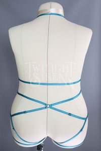 JADE BODY HARNESS OUVERT PLAYSUIT TEAL GREEN -  DEVELOPMENT SAMPLE SIZE UK 24-26 // US 20-22