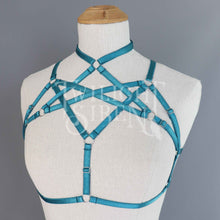 HEXAGRAM BODY HARNESS BRALET TEAL - DEVELOPMENT SAMPLE - SIZE SMALL UK 8-10 // US 4-6