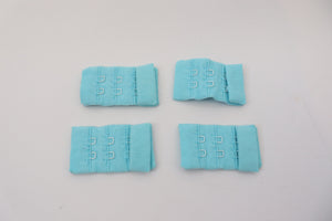 Light turquoise teal bra hook and eye tab 3cm - pack of 4