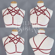 HEXAGRAM BODY HARNESS BRALET WINE RED - DEVELOPMENT SAMPLE - SIZE SMALL-MEDIUM UK 8-12 // US  4-8
