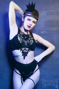 ARIA LACE BODY HARNESS BRALET TWILIGHT SIREN CORSETRY 