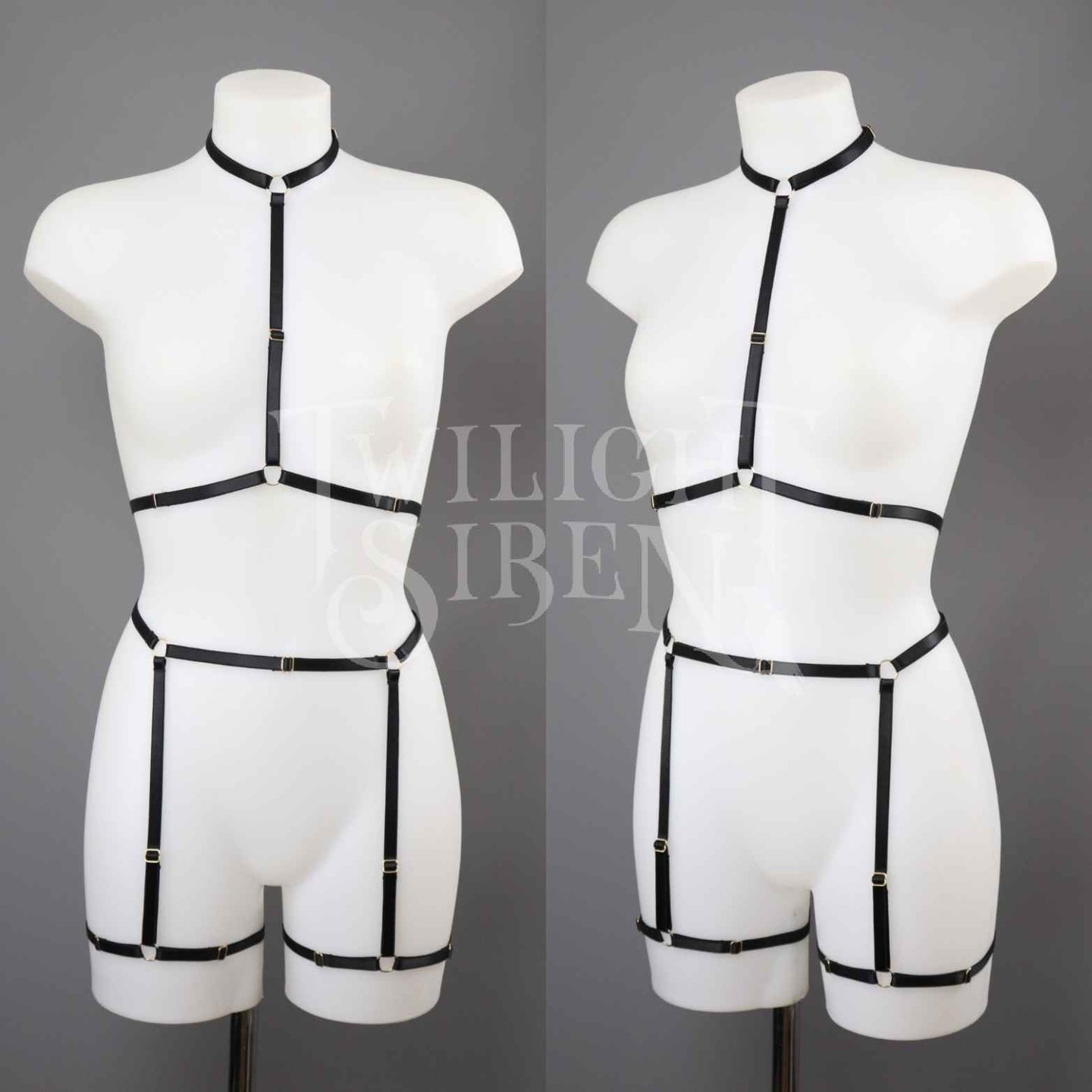 SARAH BLACK CHOKER BODY HARNESS SET