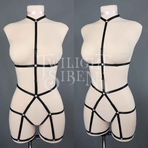 JADE BODY HARNESS OUVERT PLAYSUIT BLACK