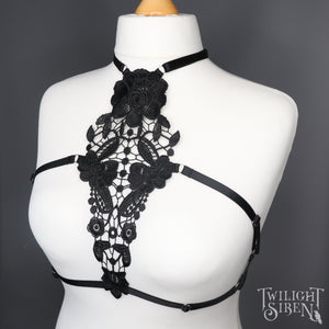 LACE CHOKER BODY HARNESS (SIZE ~ LARGE // UK 16-18)