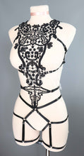 BLACK LACE BODY HARNESS PLAYSUIT