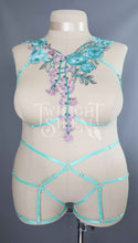 TEAL / MINT FLORAL LACE BODY HARNESS SET