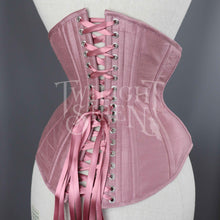 23 INCH WAIST LITA DUSKY ROSE PINK SILK CORSET - PHOTOSHOOT SAMPLE