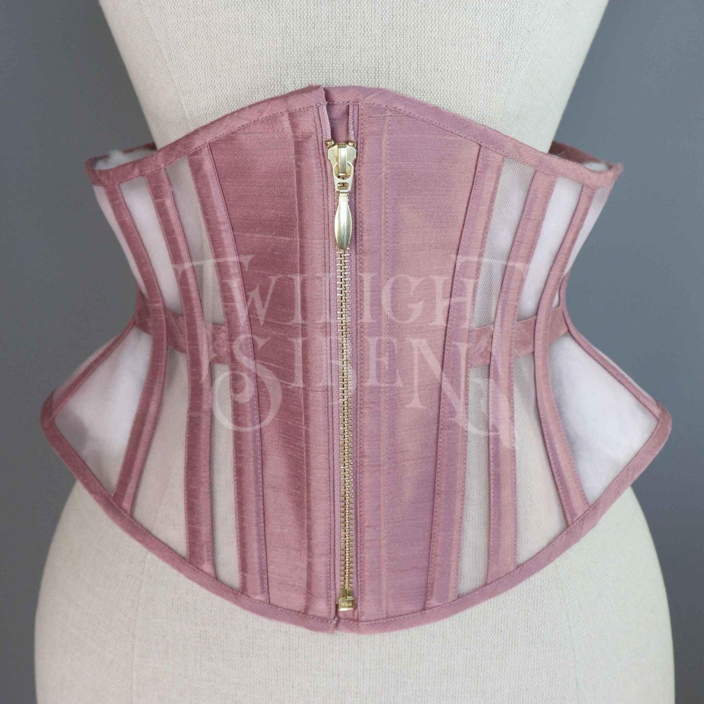 VOLUSPA ZIP FRONT SILK AND MESH RIDING CORSET