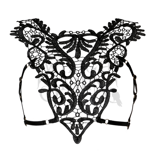 HELLA lace elastic body harness bralet black Twilight Siren