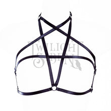 PENTAGRAM luxury elastic strap body harness bralet lingerie black by Twilight Siren