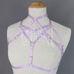 HEXAGRAM BODY HARNESS BRALET LILAC