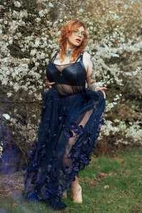 33 INCH WAIST // SIZE 16 FLORAL TULLE SKIRT (PHOTOSHOOT SAMPLE)