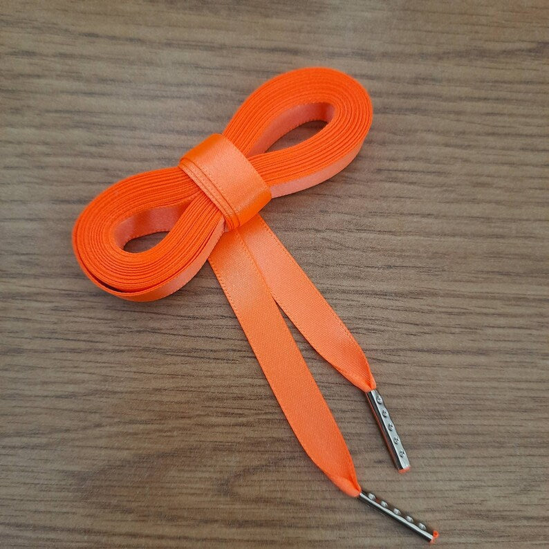 NEON ORANGE (188) SATIN CORSET RIBBON LACING ~10MM / 15MM / 25MM ...