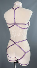 VIOLET PURPLE PENTAGRAM SET: BRALET AND THIGH HARNESS