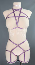 VIOLET PURPLE PENTAGRAM SET: BRALET AND THIGH HARNESS