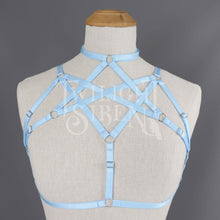 HEXAGRAM BODY HARNESS BRALET PASTEL LIGHT BLUE