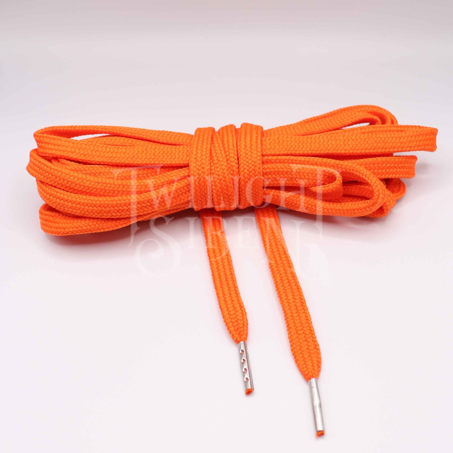 BRIGHT ORANGE POLYESTER CORSET LACING - TIPPED WITH METAL AGLETS